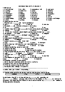 Đề cương ôn thi Tiếng Anh 9 - Unit 1-3