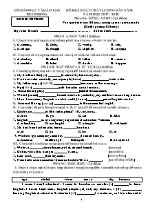Đề khảo sát chất lượng đầu năm môn Tiếng Anh 9 (Thí điểm) - Năm học 2017-2018