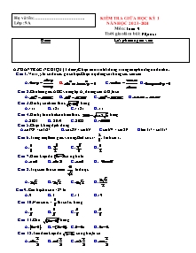 Đề kiểm tra giữa học kỳ 1 môn Toán 9 - Năm học 2023-2024 (Có đáp án)