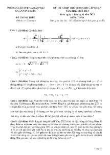 Đề thi chọn học sinh giỏi cấp quận môn Toán Lớp 9 - Năm học 2022-2023 - Phòng GD&ĐT Ninh Kiều