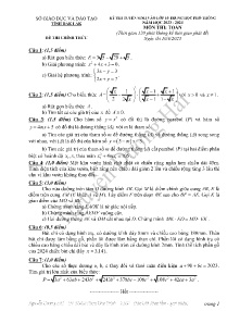 Đề thi tuyển sinh vào lớp 10 Trung học Phổ thông môn Toán - Năm học 2023-2024 - Sở GD&ĐT Đắk Lắk (Có đáp án)