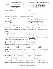 Bài kiểm tra định kỳ Chương III năm học 2018-2019 môn Toán Khối 12 - Trường THPT Triệu Quang Phục (Có đáp án)