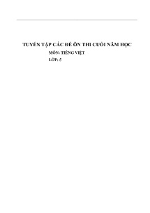 Bộ đề ôn thi cuối năm học môn Tiếng Việt Lớp 5