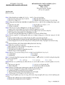 Đề khảo sát chất lượng Chuyên đề lần 3 môn Vật Lý Lớp 12 - Mã đề 201 - Trường THPT Nguyễn Viết Xuân