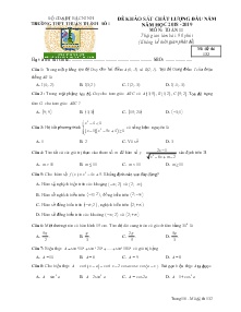 Đề khảo sát chất lượng đầu năm môn Toán Lớp 11 năm học 2018-2019 - Mã đề 132 - Trường THPT Thuận Thành Số 1 (Có đáp án)
