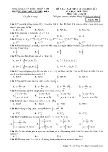 Đề khảo sát chất lượng học kì I năm học 2018-2019 môn Toán Lớp 11 - Mã đề 001 - Trường THPT Nguyễn Hữu Tiến (Có đáp án)
