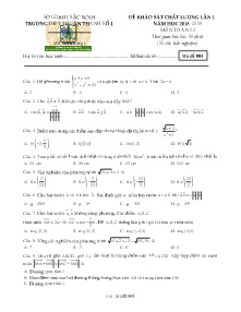 Đề khảo sát chất lượng Lần 1 năm 2018-2019 môn Toán Lớp 10 - Mã đề 803 - Trường THPT Thuận Thành Số 1 (Có đáp án)