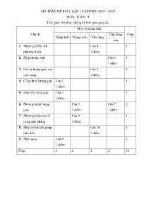 Đề khảo sát chất lượng lần 1 năm học 2018-2019 môn Toán Lớp 11 - Mã đề 121 - Trường THPT Đồng Đậu (Có đáp án)