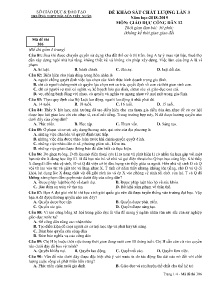 Đề khảo sát chất lượng lần 2 năm học 2018-2019 môn Giáo Dục Công Dân Lớp 12 - Mã đề 306 - Trường THPT Nguyễn Viết Xuân