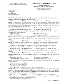 Đề khảo sát chất lượng lần 2 năm học 2018-2019 môn Giáo Dục Công Dân Lớp 12 - Mã đề 108 - Trường THPT Nguyễn Viết Xuân