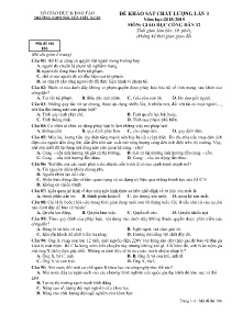 Đề khảo sát chất lượng lần 2 năm học 2018-2019 môn Giáo Dục Công Dân Lớp 12 - Mã đề 106 - Trường THPT Nguyễn Viết Xuân