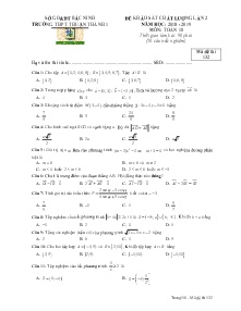 Đề khảo sát chất lượng lần 2 năm học 2018-2019 môn Toán Lớp 10 - Mã đề 132 - Trường THPT Thuận Thành 1 (Có đáp án)