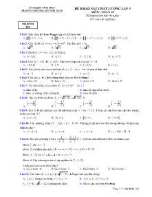Đề khảo sát chất lượng lần 3 môn Toán Lớp 10 - Mã đề 102 - Trường THPT Nguyễn Viết Xuân