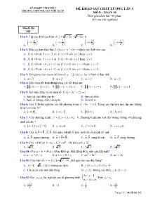 Đề khảo sát chất lượng lần 3 môn Toán Lớp 10 - Mã đề 202 - Trường THPT Nguyễn Viết Xuân