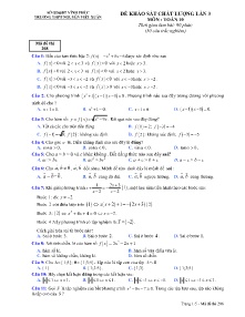 Đề khảo sát chất lượng lần 3 môn Toán Lớp 10 - Mã đề 208 - Trường THPT Nguyễn Viết Xuân