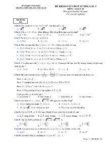 Đề khảo sát chất lượng lần 3 môn Toán Lớp 10 - Mã đề 302 - Trường THPT Nguyễn Viết Xuân