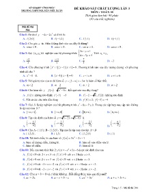 Đề khảo sát chất lượng lần 3 môn Toán Lớp 10 - Mã đề 304 - Trường THPT Nguyễn Viết Xuân