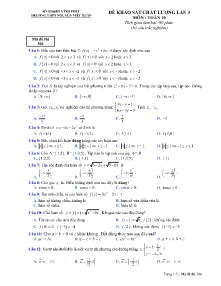 Đề khảo sát chất lượng lần 3 môn Toán Lớp 10 - Mã đề 306 - Trường THPT Nguyễn Viết Xuân