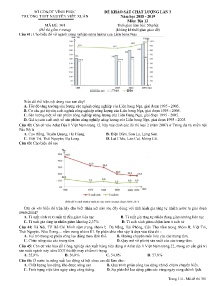 Đề khảo sát chất lượng lần 3 năm học 2018-2019 môn Địa Lí Lớp 12 - Mã đề 301 - Trường THPT Nguyễn Viết Xuân