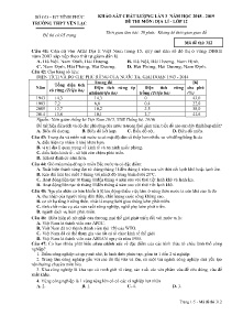 Đề khảo sát chất lượng lần 3 năm học 2018 - 2019 môn Địa Lí Lớp 12 - Mã đề 312 - Trường THPT Yên Lạc