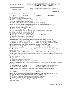 Đề khảo sát chất lượng Lần 3 năm học 2018-2019 môn Địa Lí Lớp 12 - Mã đề 301 - Trường THPT Yên Lạc