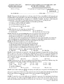 Đề khảo sát chất lượng lần 3 năm học 2018-2019 môn Sinh Học Lớp 12 - Mã đề 409 - Trường THPT Yên Lạc