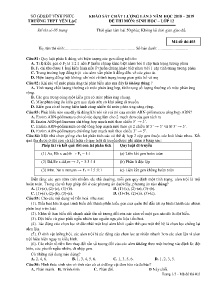 Đề khảo sát chất lượng lần 3 năm học 2018-2019 môn Sinh Học Lớp 12 - Mã đề 403 - Trường THPT Yên Lạc