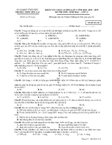 Đề khảo sát chất lượng lần 3 năm học 2018-2019 môn Sinh Học Lớp 12 - Mã đề 410 - Trường THPT Yên Lạc