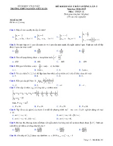 Đề khảo sát chất lượng lần 3 năm học 2018-2019 môn Toán Lớp 11 - Mã đề 305 - Trường THPT Nguyễn Viết Xuân