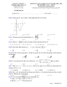 Đề khảo sát chất lượng lần 3 năm học 2018-2019 môn Toán Lớp 12 - Mã đề 207 - Trường THPT Yên Lạc