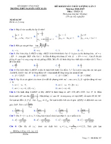 Đề khảo sát chất lượng lần 3 năm học 2018-2019 môn Toán Lớp 11 - Mã đề 307 - Trường THPT Nguyễn Viết Xuân