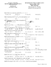 Đề khảo sát chất lượng lần 3 năm học 2018-2019 môn Toán Lớp 10 - Mã đề 201 - Trường THPT Nguyễn Viết Xuân