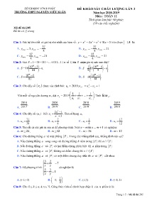 Đề khảo sát chất lượng lần 3 năm học 2018-2019 môn Toán Lớp 11 - Mã đề 205 - Trường THPT Nguyễn Viết Xuân