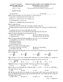 Đề khảo sát chất lượng lần 3 năm học 2018-2019 môn Vật Lí Lớp 12 - Mã đề 403 - Trường THPT Yên Lạc