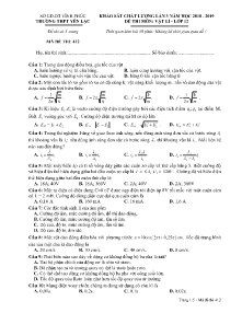 Đề khảo sát chất lượng lần 3 năm học 2018-2019 môn Vật Lí Lớp 12 - Mã đề 412 - Trường THPT Yên Lạc