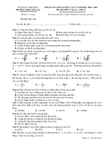 Đề khảo sát chất lượng lần 3 năm học 2018-2019 môn Vật Lí Lớp 12 - Mã đề 410 - Trường THPT Yên Lạc