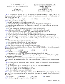 Đề khảo sát chất lượng lần 3 năm học 2018-2019 môn Vật Lý Lớp 11 - Mã đề 103 - Trường THPT Nguyễn Viết Xuân