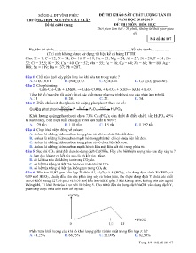 Đề khảo sát chất lượng lần III năm học 2018-2019 môn Hóa Học - Mã đề 107 - Trường THPT Nguyễn Viết Xuân