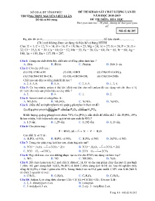 Đề khảo sát chất lượng lần III năm học 2018-2019 môn Hóa Học - Mã đề 205 - Trường THPT Nguyễn Viết Xuân