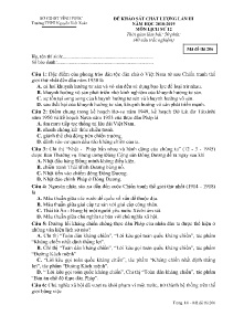 Đề khảo sát chất lượng lần III năm học 2018-2019 môn Lịch Sử Lớp 12 - Mã đề 206 - Trường THPT Nguyễn Viết Xuân