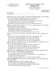 Đề khảo sát chất lượng lần III năm học 2018-2019 môn Lịch Sử Lớp 12 - Mã đề 308 - Trường THPT Nguyễn Viết Xuân