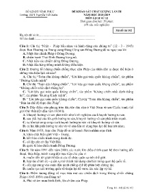 Đề khảo sát chất lượng lần III năm học 2018-2019 môn Lịch Sử Lớp 12 - Mã đề 102 - Trường THPT Nguyễn Viết Xuân