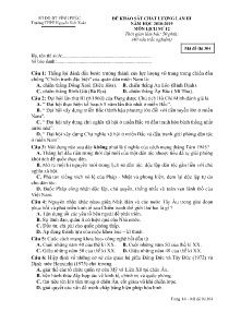 Đề khảo sát chất lượng lần III năm học 2018-2019 môn Lịch Sử Lớp 12 - Mã đề 304 - Trường THPT Nguyễn Viết Xuân