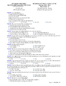 Đề khảo sát chất lượng lần III năm học 2018-2019 môn Sinh Học Lớp 12 - Mã đề 104 - Trường THPT Nguyễn Viết Xuân