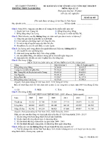Đề khảo sát Chuyên đề lần 3 năm học 2018-2019 môn Địa Lí Lớp 12 - Mã đề 485 - Trường THPT Tam Dương