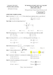Đề khảo sát kiến thức chuẩn bị cho năm học 2019-2020 môn Toán Lớp 11 - Mã đề 001 - Trường THPT Liễn Sơn