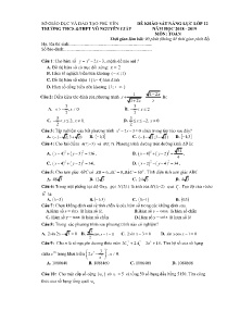 Đề khảo sát năng lực Lớp 12 năm học 2018-2019 môn Toán - Trường THCS&THPT Võ Nguyên Giáp (Có đáp án)