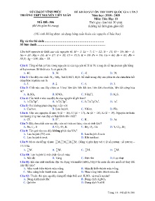 Đề khảo sát ôn thi THPT lần 3 năm học 2018-2019 môn Hóa Học Lớp 10 - Mã đề 306 - Trường THPT Nguyễn Viết Xuân