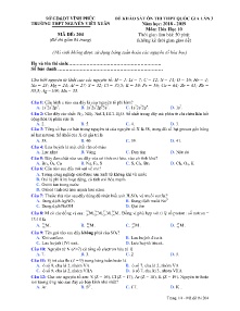 Đề khảo sát ôn thi THPT lần 3 năm học 2018-2019 môn Hóa Học Lớp 10 - Mã đề 204 - Trường THPT Nguyễn Viết Xuân