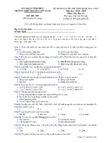 Đề khảo sát ôn thi THPT lần 3 năm học 2018-2019 môn Hóa Học Lớp 10 - Mã đề 108 - Trường THPT Nguyễn Viết Xuân